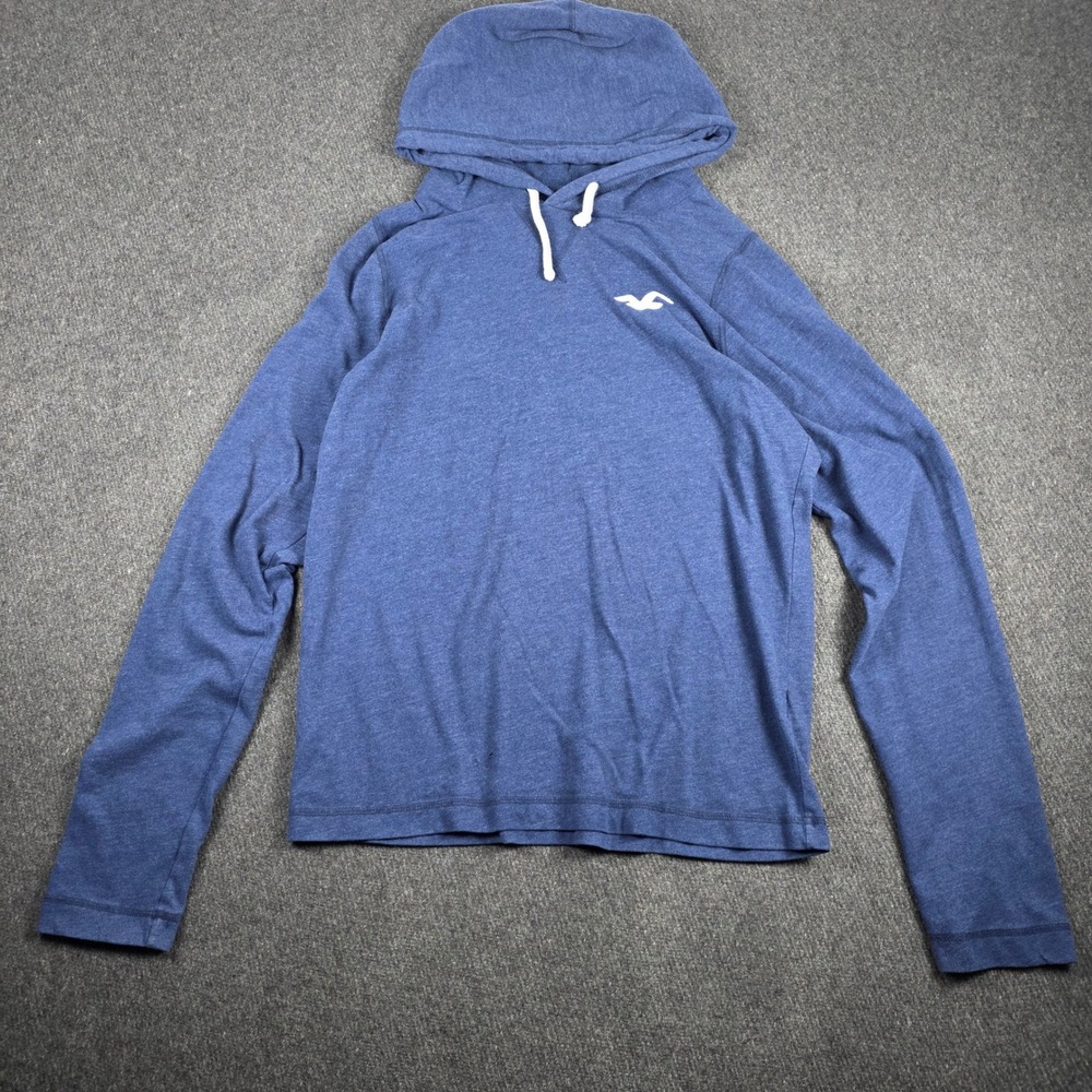 VTG Y2K Hollister Hoodie Mens XL Blue Pacific Preppy Long Sleeve Seagull Logo